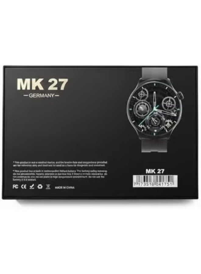 MK27 smart watch with a large screen with high resolution to give you a great experience, IP67 water resistance, supports receiving calls directly from the watch, notifications and smart alerts, with many health features and sports modes, with 3 straps attached to switch. - Image 4